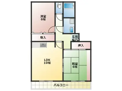メゾン土屋(2LDK/1階)の間取り写真