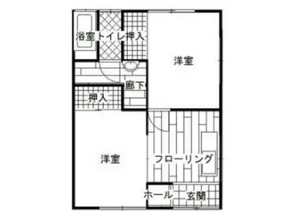 砂本荘(2DK/2階)の間取り写真