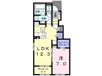 メゾンM.KIII(1LDK/1階)の間取り写真
