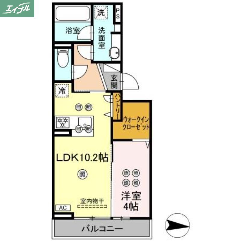 オベリオ(1LDK/2階)の間取り写真