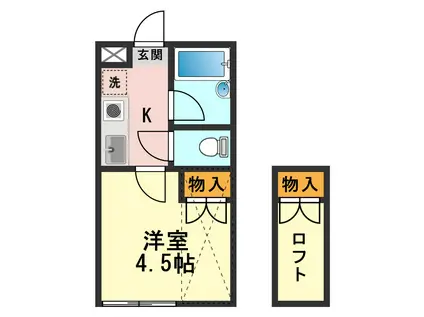 キャピタル6(1K/1階)の間取り写真