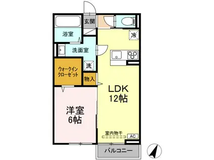 トリシアY(1LDK/2階)の間取り写真