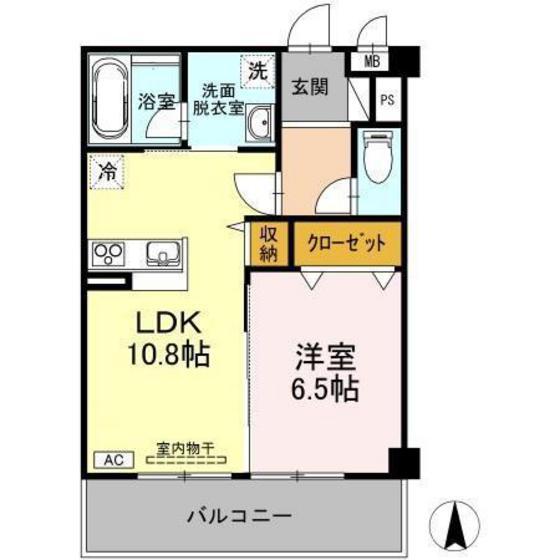 ピーノグランデ(1LDK/3階)の間取り写真