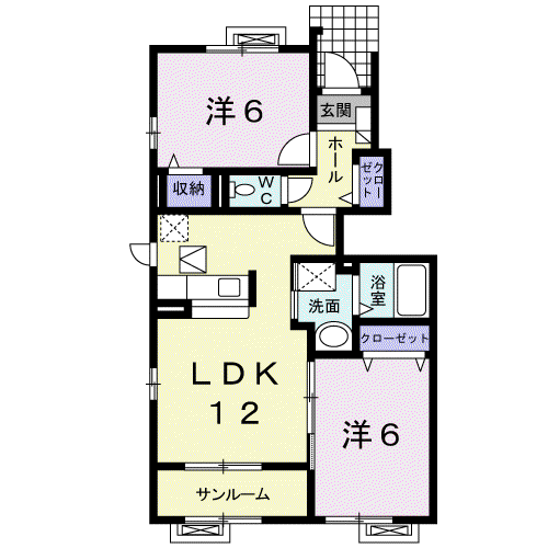 ブランシェスII(2LDK/1階)の間取り写真