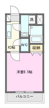 MAISON SOLEILII(1K/4階)の間取り写真