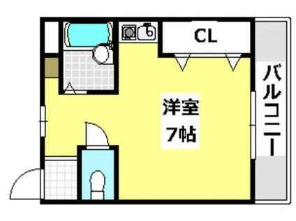 アンフィニィ橋の内II(ワンルーム/3階)の間取り写真