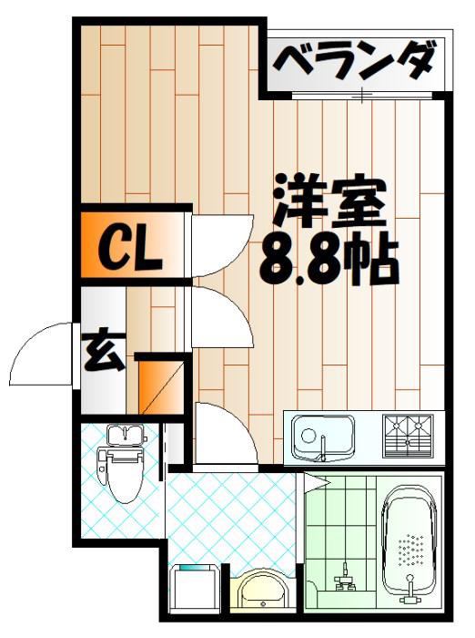 CLAN ONE(1K/1階)の間取り写真