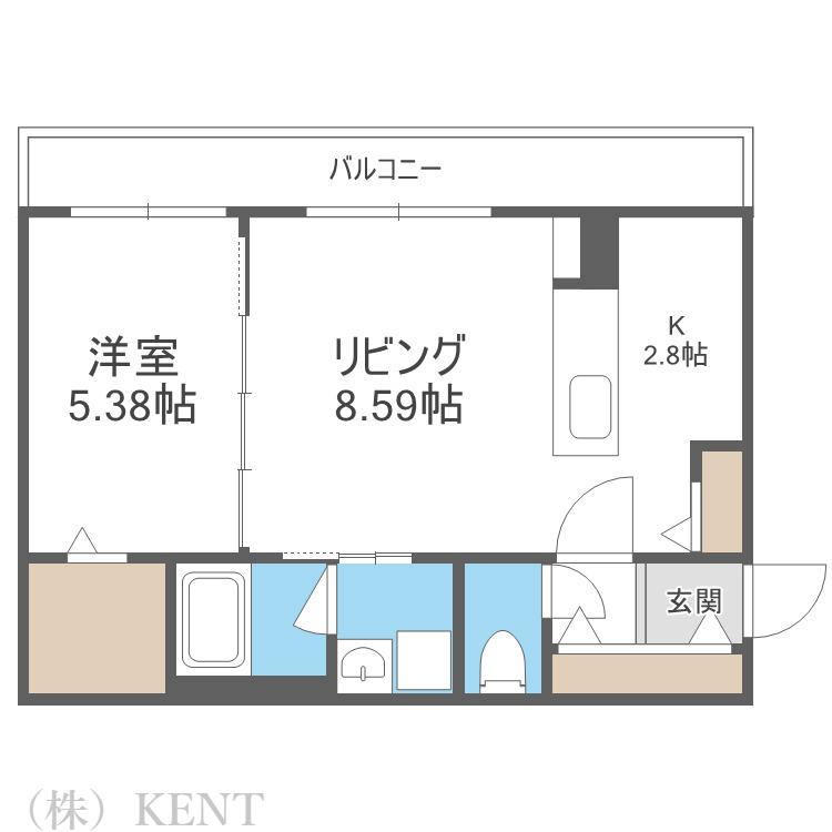 VILLAGE KOTONIヴィレッジ琴似(1LDK/3階)の間取り写真