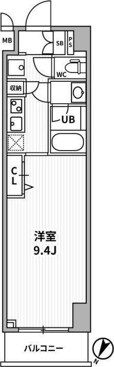 ALTERNA横濱阪東橋(1K/11階)の間取り写真