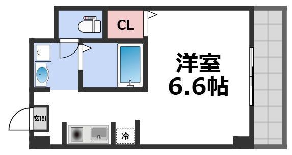 COURT GIN(1K/3階)の間取り写真