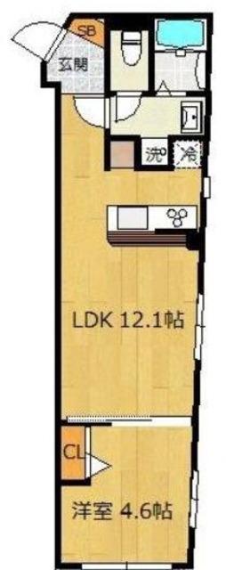 中野レーベル(1LDK/3階)の間取り写真