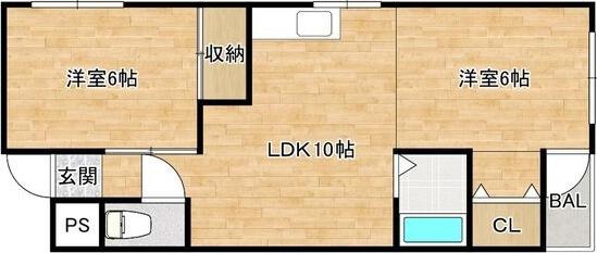 第二タナックマンション(2LDK/3階)の間取り写真