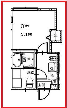 平井2丁目アパート(1K/3階)の間取り写真