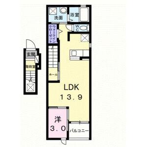 ビューシティ泉II(1LDK/2階)の間取り写真