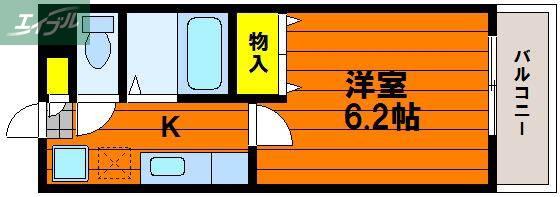 ウェーブレジデンス中仙道B棟(1K/2階)の間取り写真