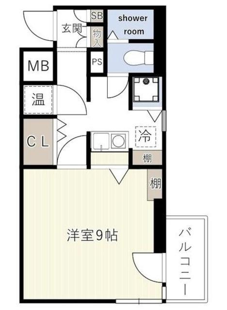 INOVE朝霞青葉台(1K/5階)の間取り写真