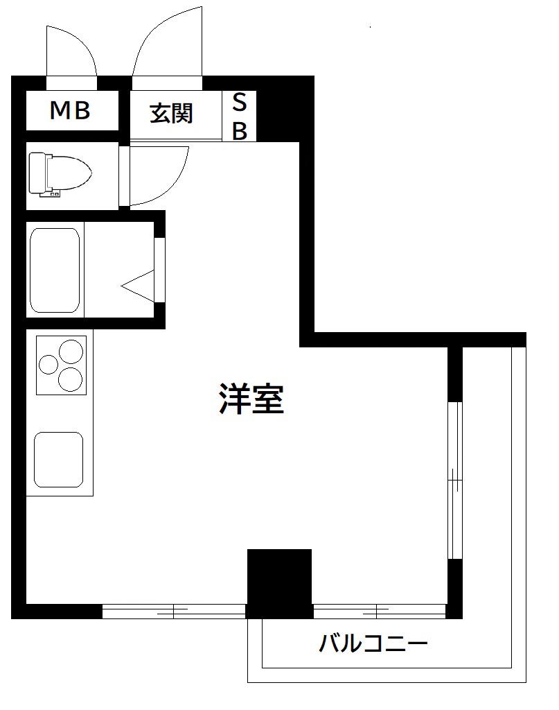 シャンボール新中野(ワンルーム/3階)の間取り写真