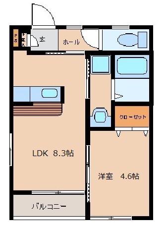 サクラレジデンス(1LDK/2階)の間取り写真