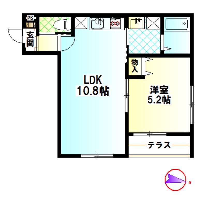 アメイジンググレイス(1LDK/1階)の間取り写真