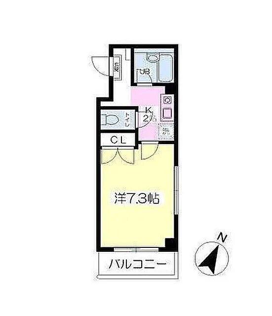 ベイコートII(1K/3階)の間取り写真
