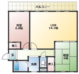 セントラルメゾン(2LDK/2階)の間取り写真