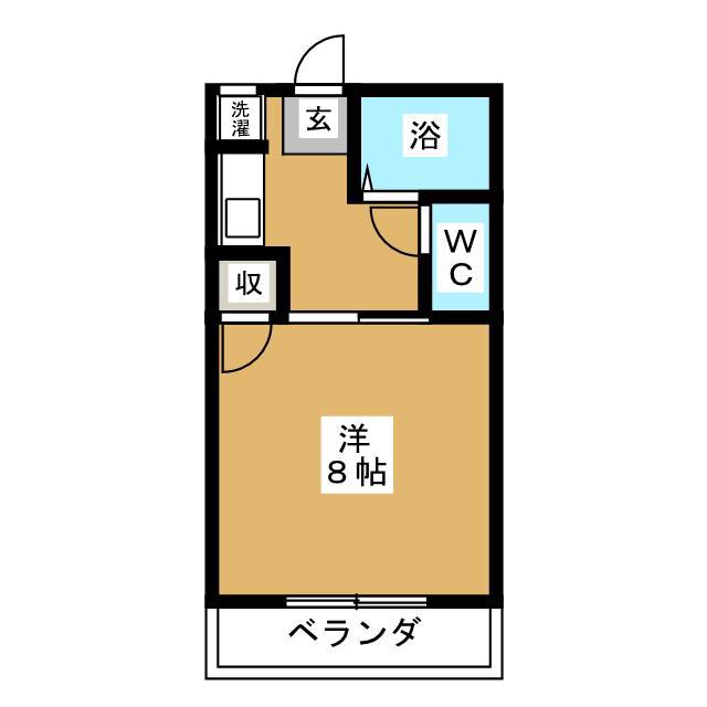 ベルズコートII(1K/2階)の間取り写真