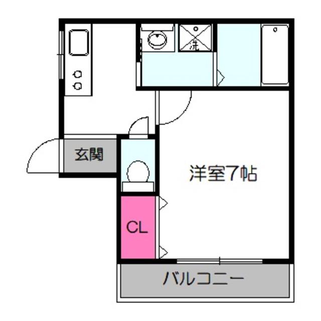 若葉マンション(1K/2階)の間取り写真