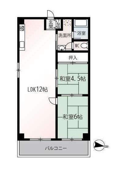 労住協第14ビル西宝町マンション(2LDK/9階)の間取り写真