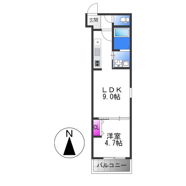 フジパレス俊徳道駅西(1LDK/1階)の間取り写真