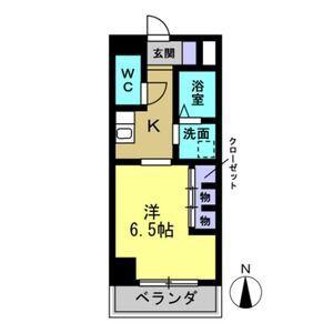 EXE原(1K/9階)の間取り写真