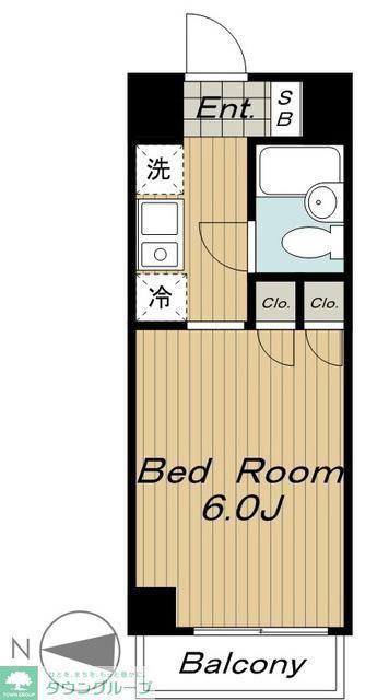 スカイコート世田谷第4(ワンルーム/2階)の間取り写真