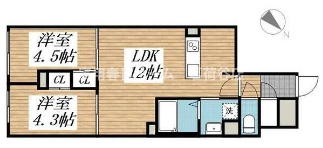 CREAL文京千石II(2LDK/2階)の間取り写真