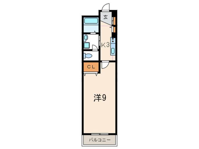 DPAL24甲南山手(1K/6階)の間取り写真