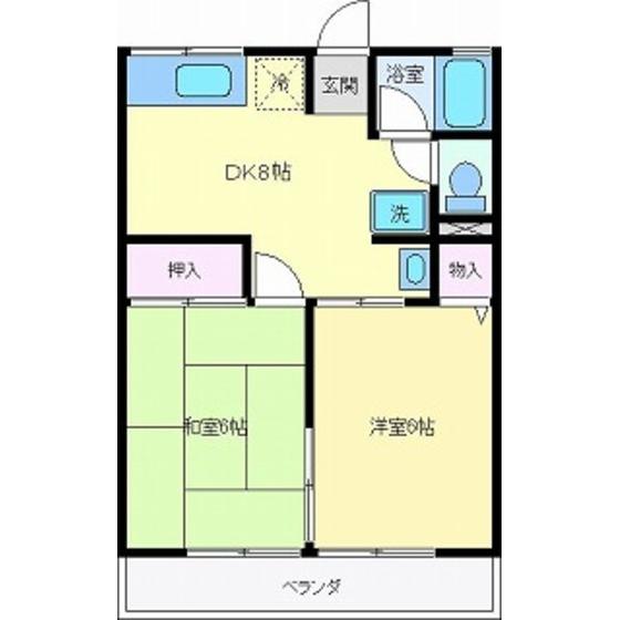 シティハイムセラーノ(2DK/2階)の間取り写真