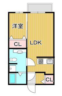 ジュネスコート(1LDK/2階)の間取り写真
