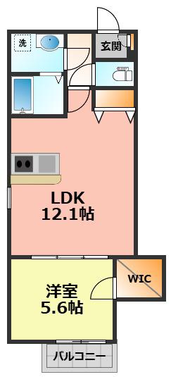 ジーメゾン清須セレーノ(1LDK/3階)の間取り写真