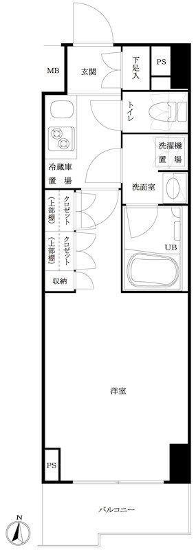 ルーブル池袋弐番館(1K/2階)の間取り写真