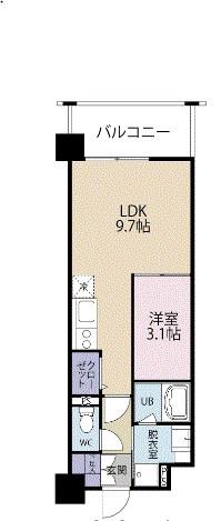 AIRPORT HAKATA WARD(1LDK/4階)の間取り写真