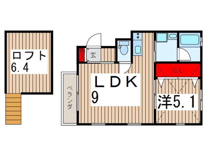 M・Kハイツ(1LDK/1階)の間取り写真