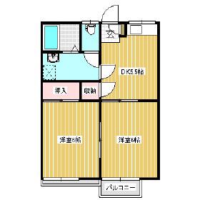 MKハイツ穂高(2DK/1階)の間取り写真