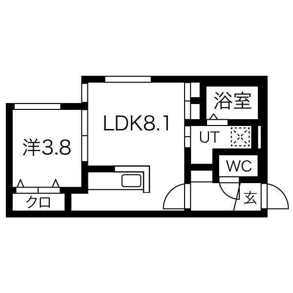GRANPORTA(1LDK/2階)の間取り写真