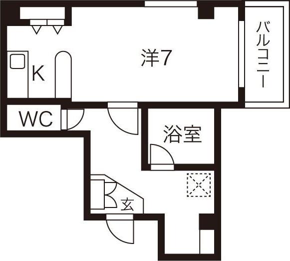 メゾン三和ドライ(1K/4階)の間取り写真