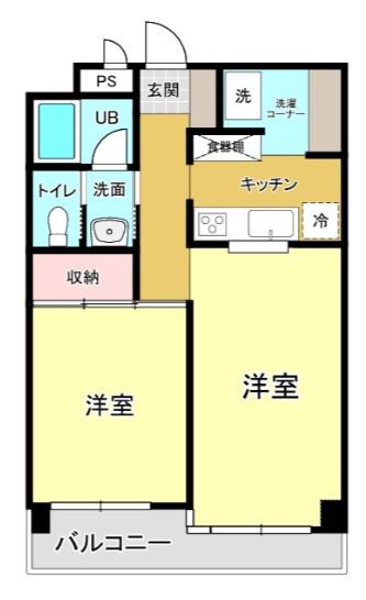 パークヒルズ.K(1LDK/3階)の間取り写真