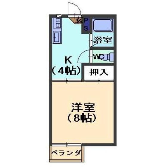 ハイツ花の木(1K/1階)の間取り写真