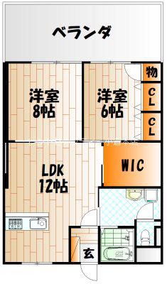 小倉セントラルコーポ(2SLDK/5階)の間取り写真