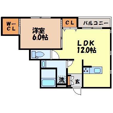 リッツナオ(1LDK/2階)の間取り写真
