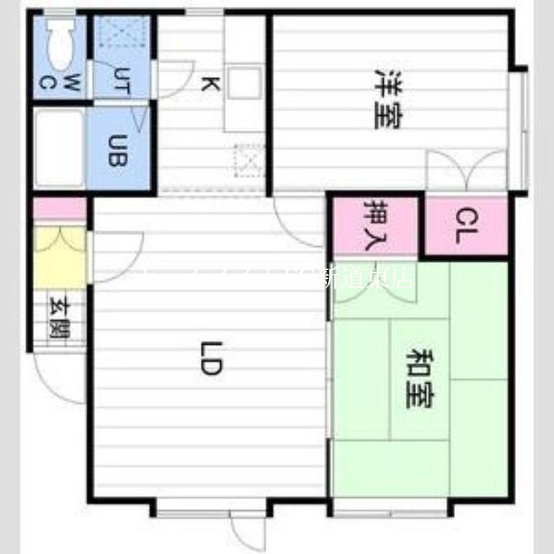 百合が原アベニューB棟(2LDK/3階)の間取り写真