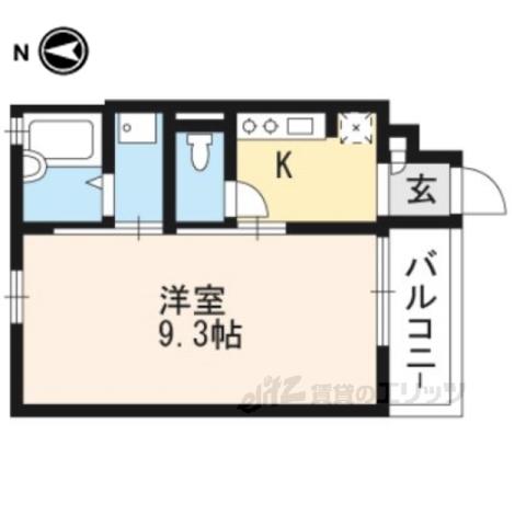 PALAZZODIRATTI(1K/1階)の間取り写真
