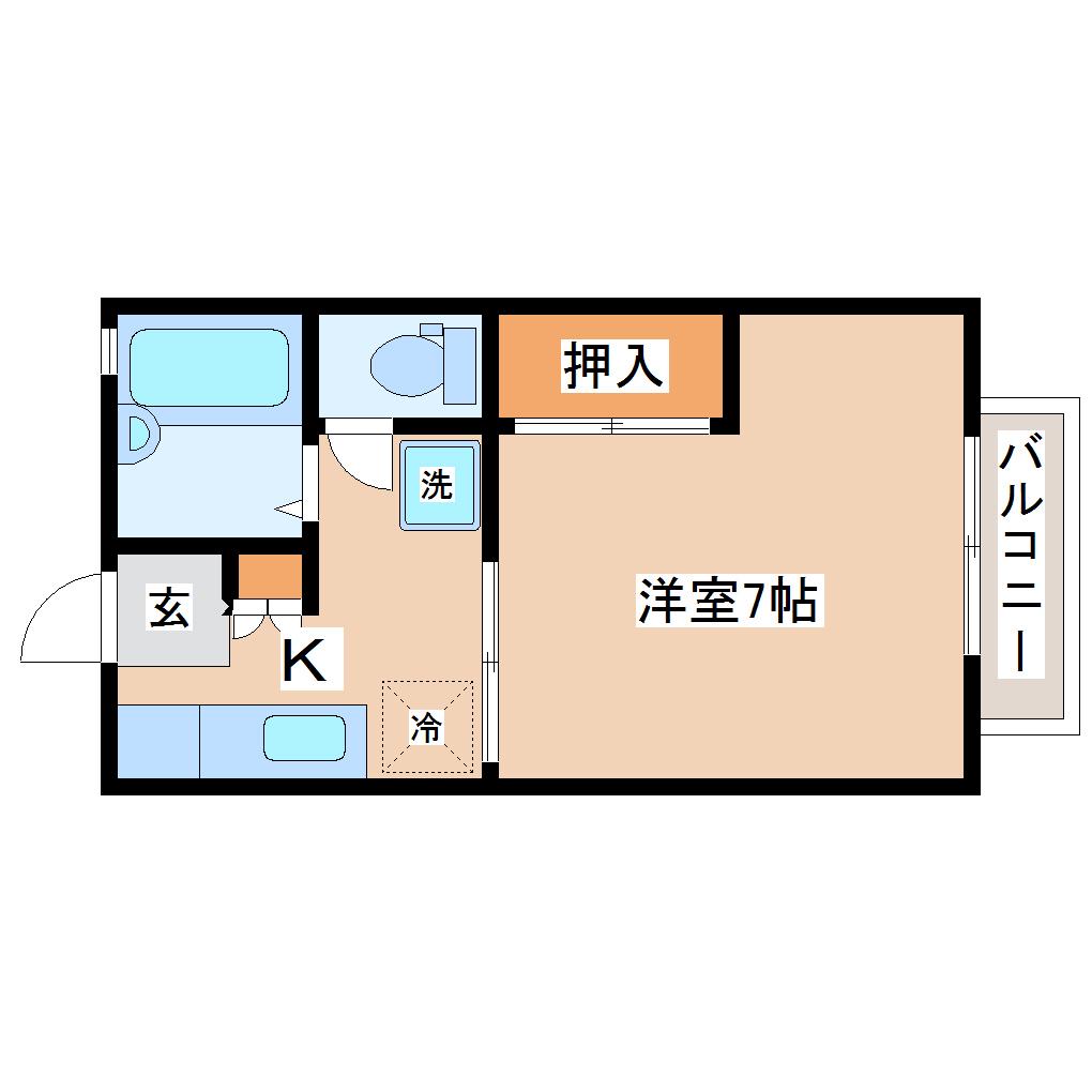 パル上杉(1K/2階)の間取り写真