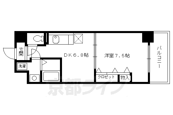 プラネシア星の子京都駅前西(1DK/5階)の間取り写真